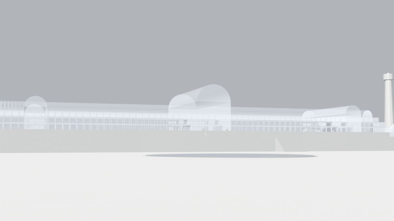 Plain 3D block model: the palace from across the park